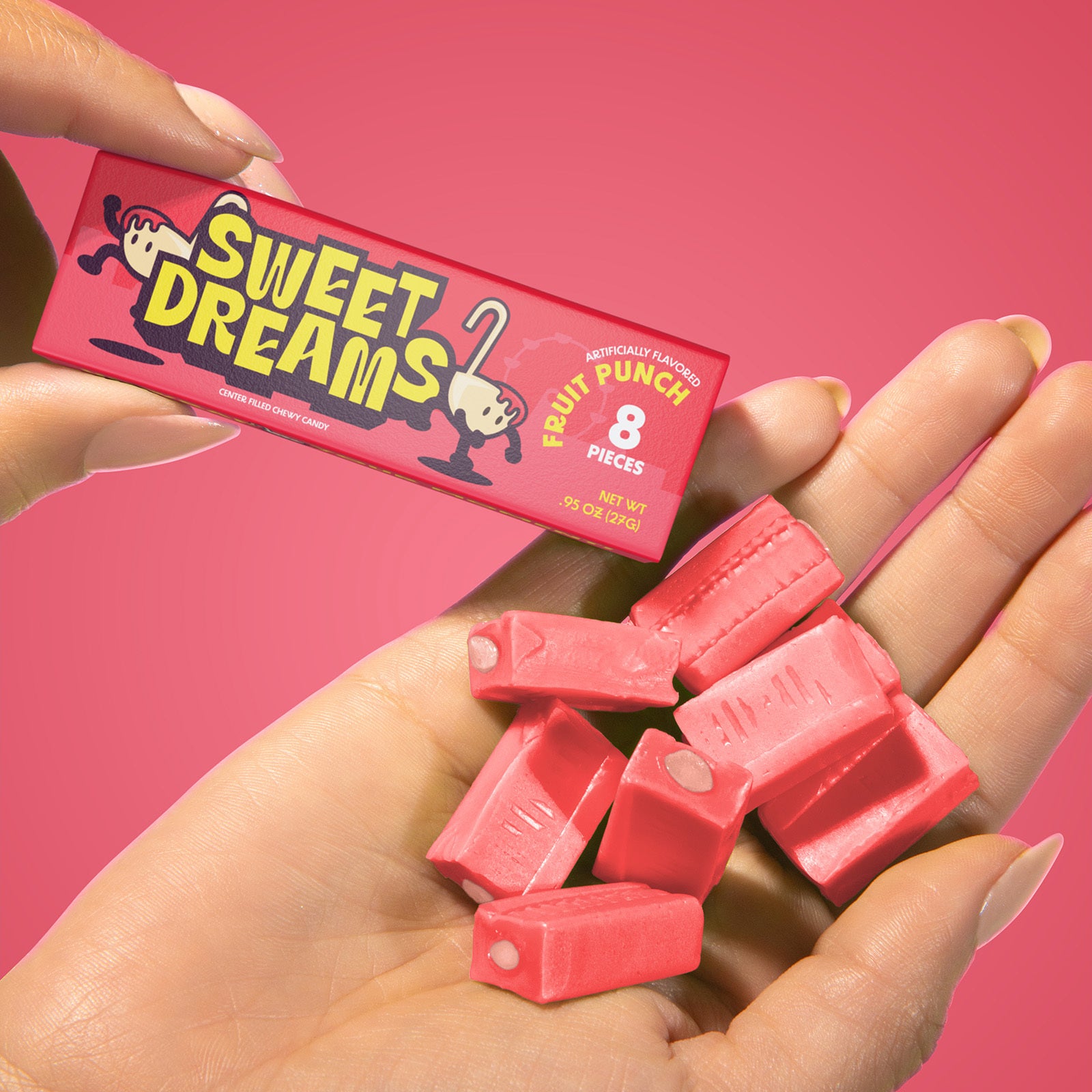 Sweet Dreams Fruit Punch Chewy Candy 3 Sticks Pack | Pack of 2