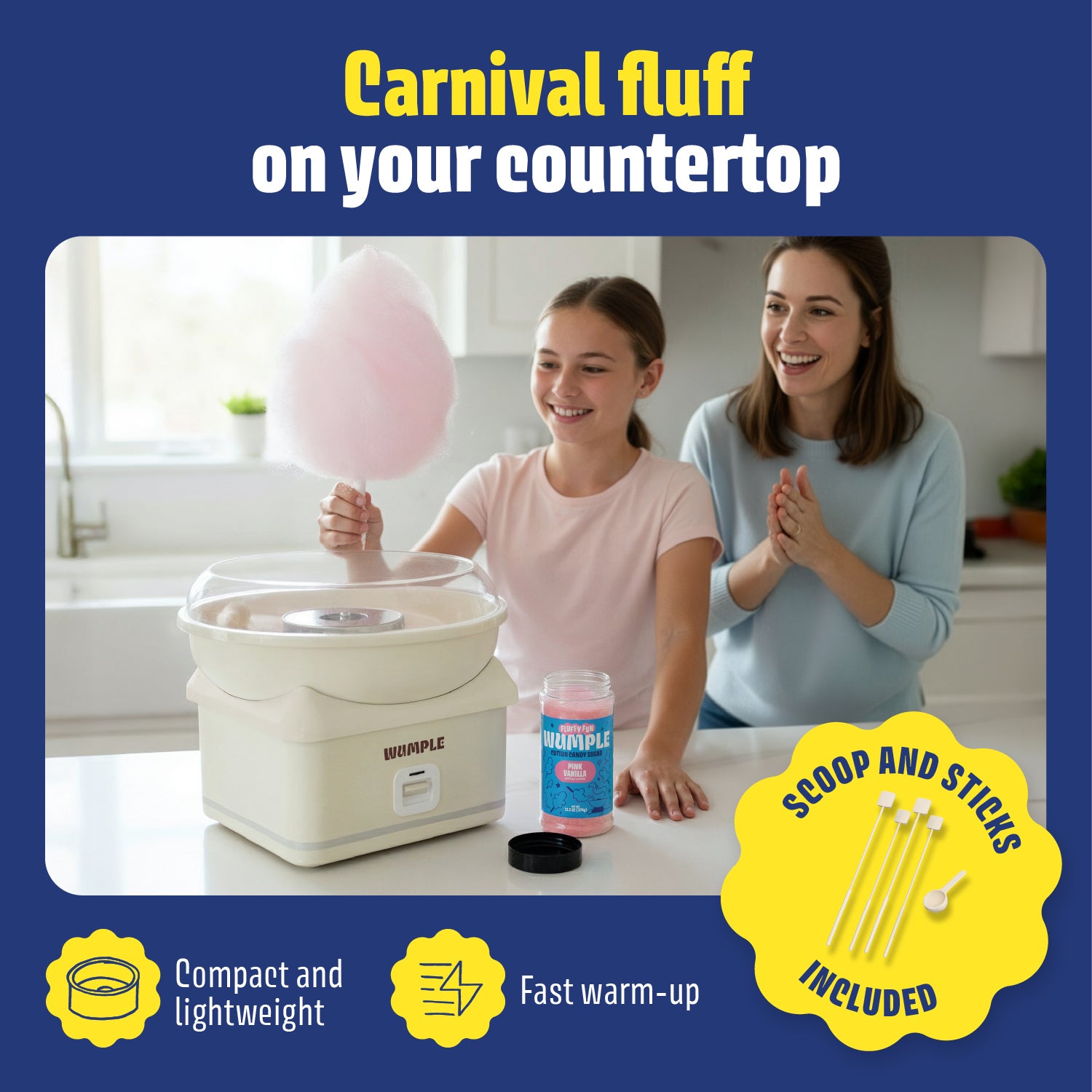 Cotton Candy Electric Machine with LED Lights | Cream