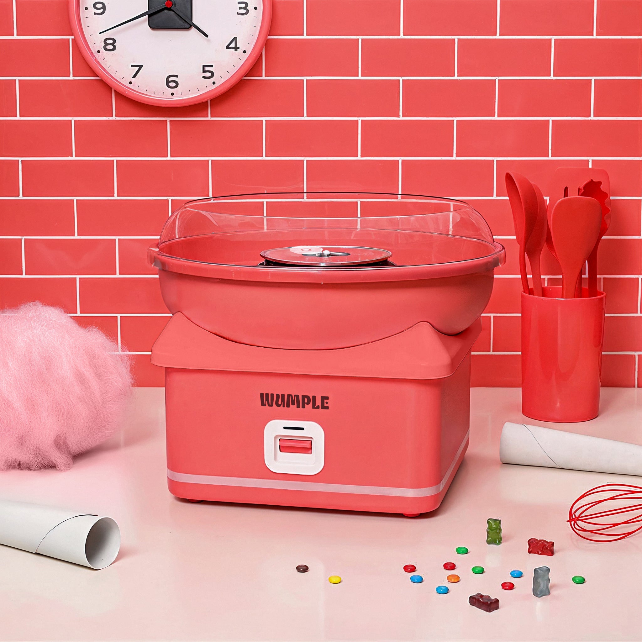 Cotton Candy Electric Machine with LED Lights | Red