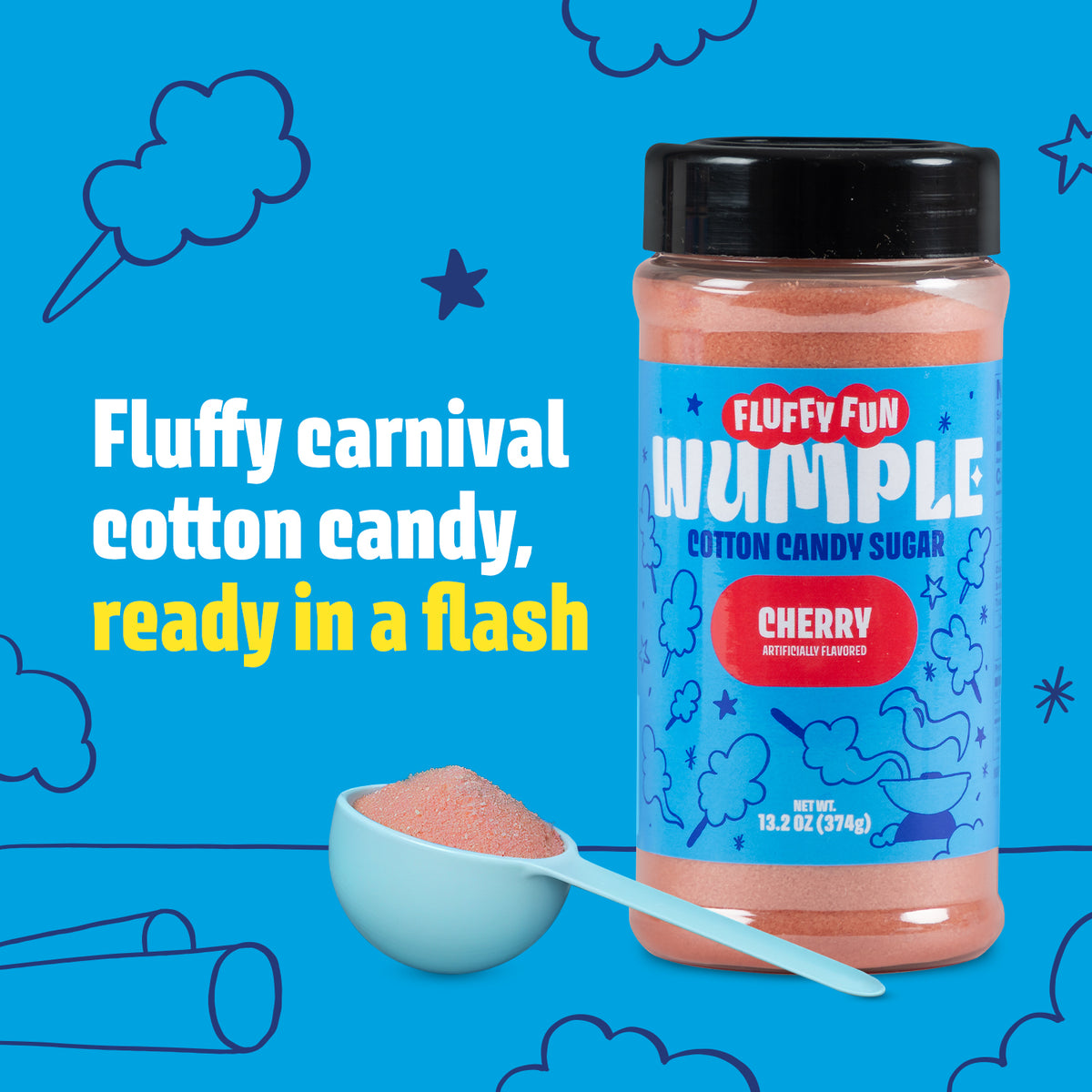 Cherry Flavor Cotton Candy Sugar | 1 Pack