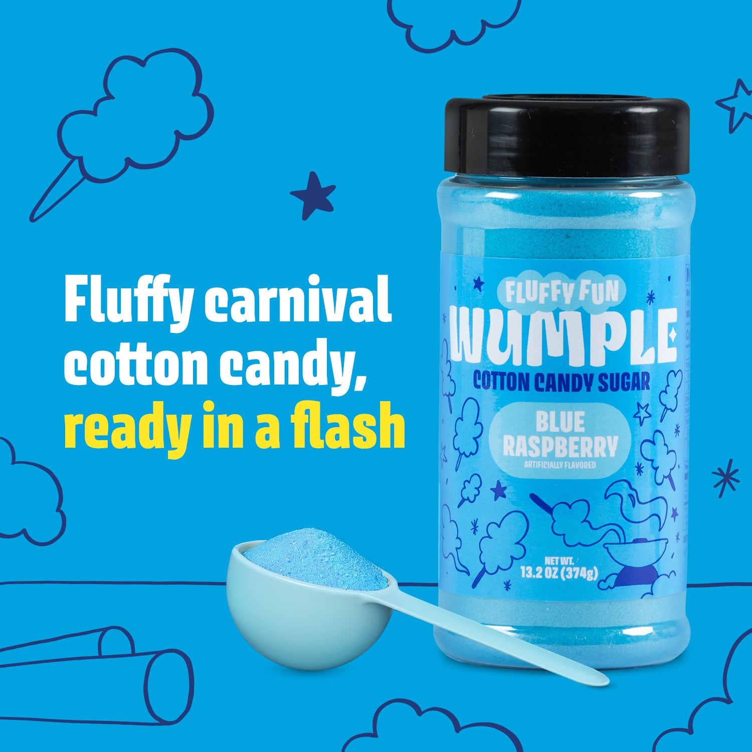 Blue Raspberry Flavor Cotton Candy Sugar | 1 Pack