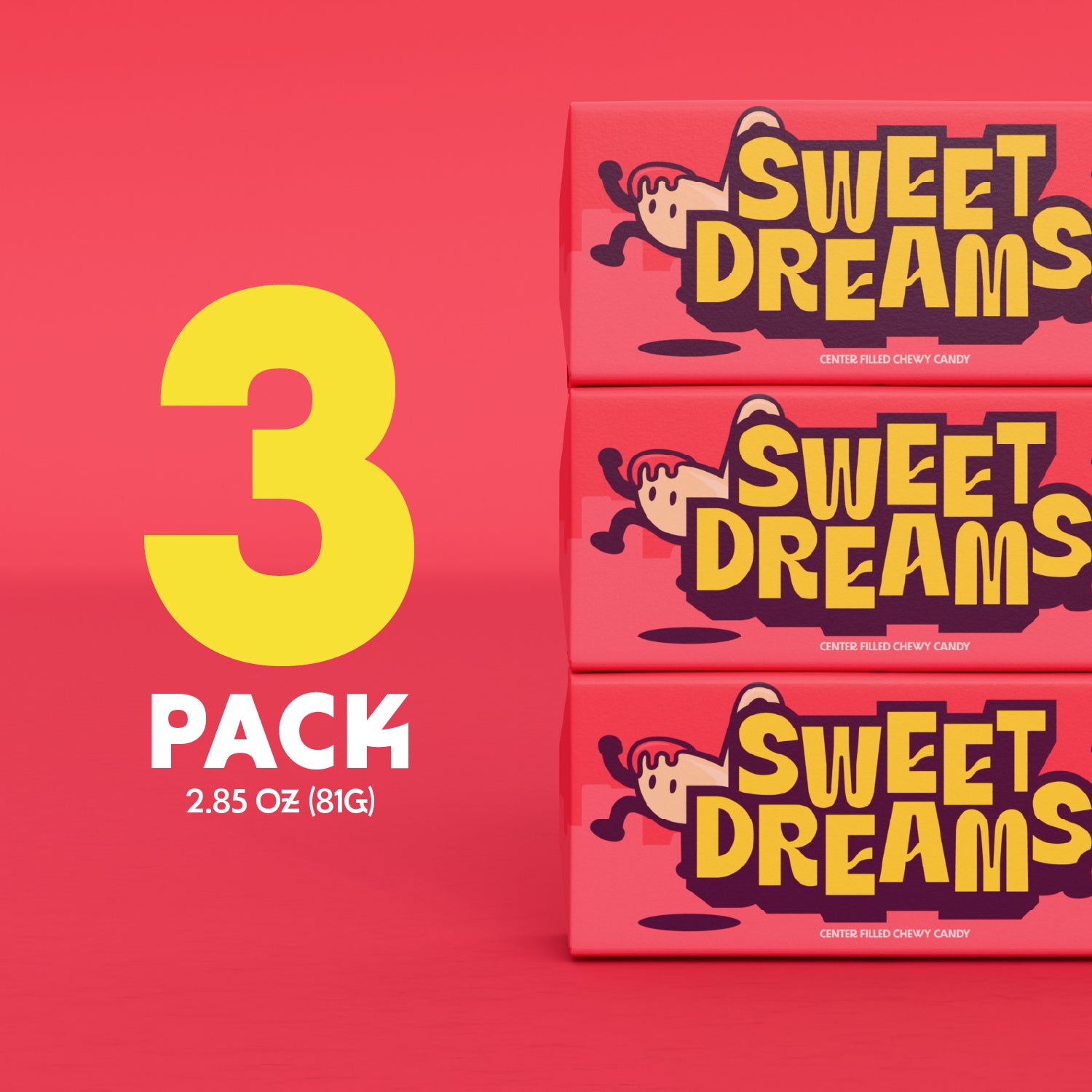 Sweet Dreams Fruit Punch Chewy Candy 3 Sticks Pack | Pack of 2